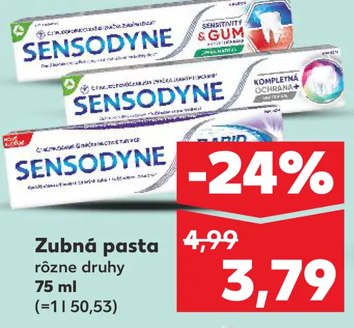 Sensodyne zubná pasta rôzne druhy