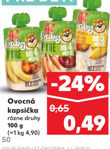 Ovocná kapsička rôzne druhy