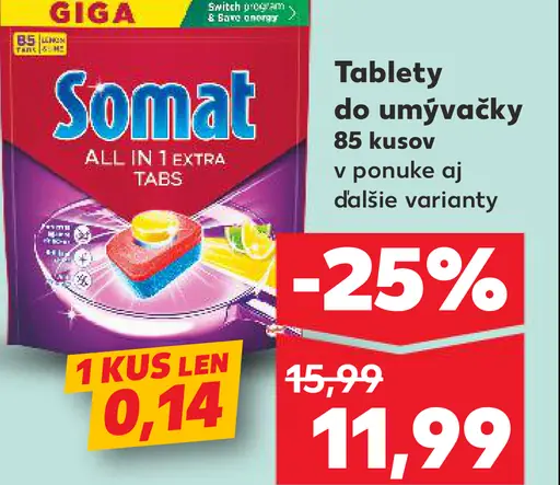 Somat tablety do umývačky rôzne druhy