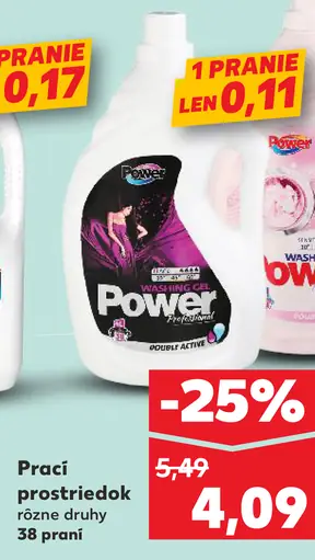 Power prací prostriedok rôzne druhy