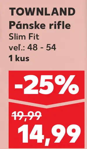 Townland pánske rifle Slim Fit