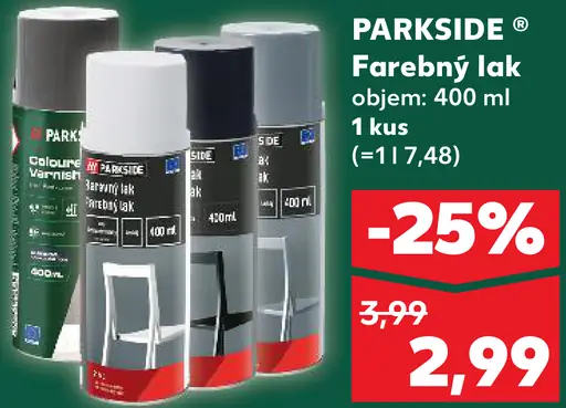 Parkside farebný lak sprej