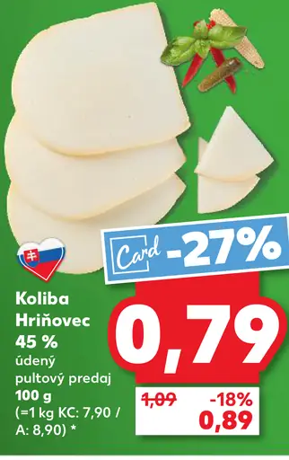Koliba Hriňovec údený syr 45 %