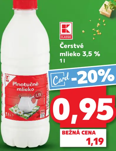 K-Classic Čerstvé mlieko 3,5 %