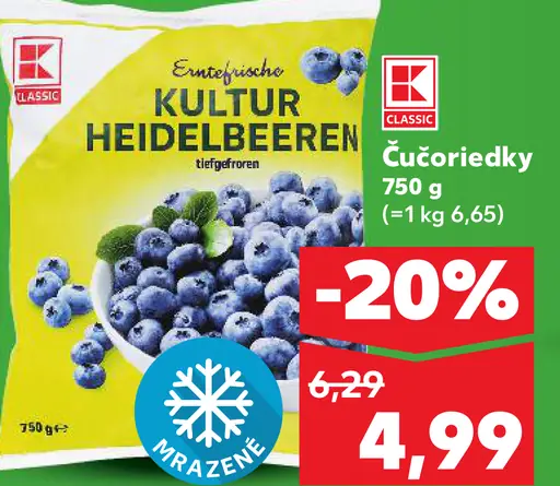 K-Classic mrazené čučoriedky