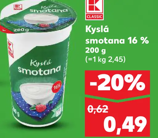 K-Classic Kyslá smotana 16%