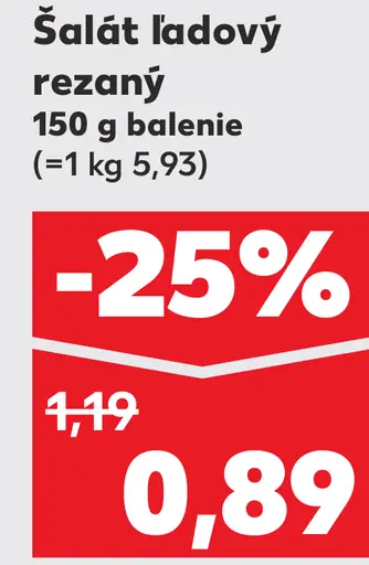 Šalát ľadový rezaný