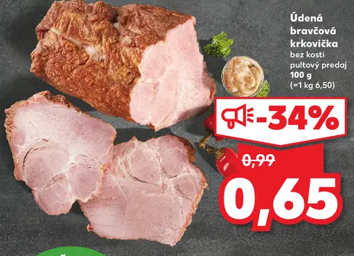 Údená bravčová krkovička bez kosti