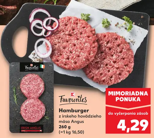 Favorina Favourites hamburger z írskeho hovädzieho mäsa Angus