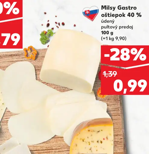 Milsý Gastro oštiepok 40 % údený syr