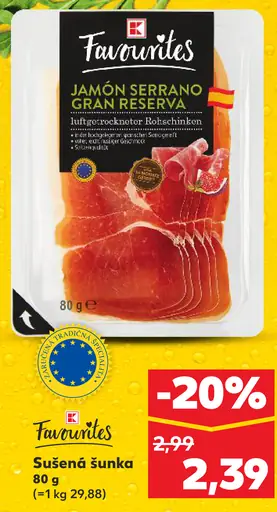 K Classic Favorites Jamón Serrano Gran Reserva sušená šunka