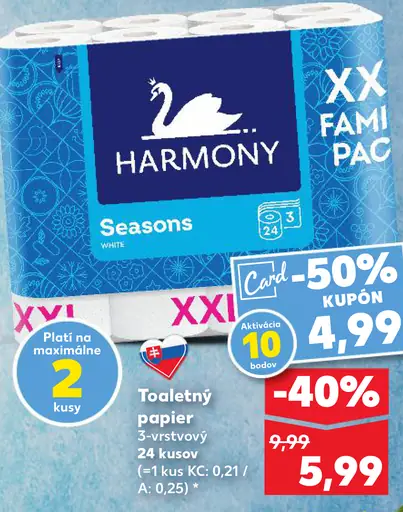 Harmony Seasons toaletný papier 3-vrstvový