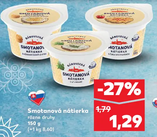 Liptovská smotanová nátierka rôzne druhy