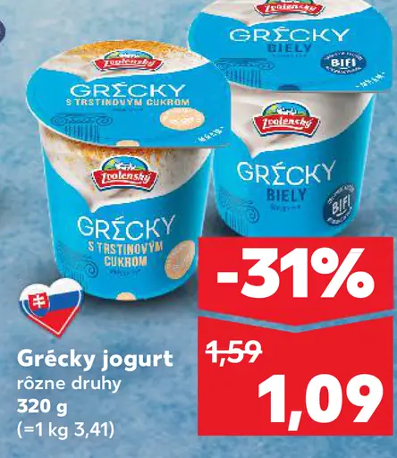 Zvolenský grécky jogurt biely rôzne druhy