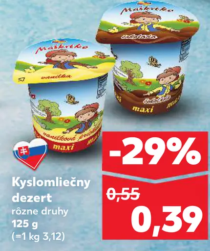 Kyslomliečny dezert rôzne druhy