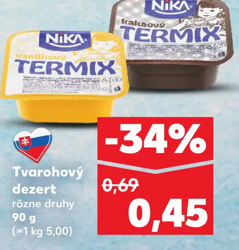 Nika tvarohový dezert rôzne druhy