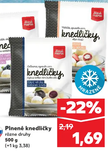 Plnené knedličky mrazené