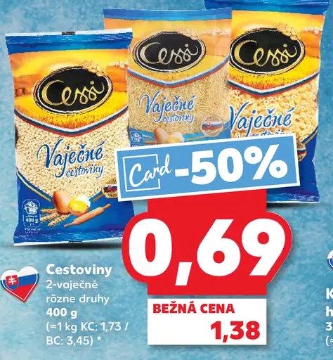 Cessi cestoviny 2-vaječné rôzne tvary