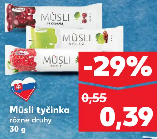 Müsli tyčinka rôzne druhy