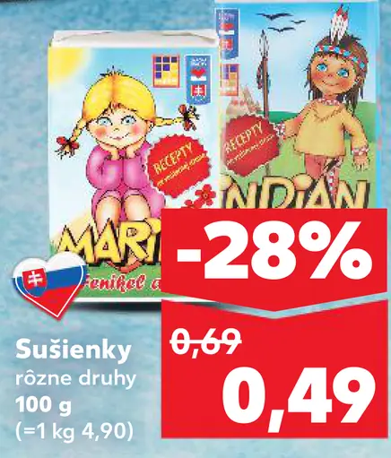 Sušienky Maryša, Indian rôzne druhy