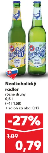 Nealkoholický radler rôzne druhy