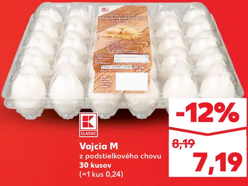 VAJCA M z podstielkového chovu 30 kusov