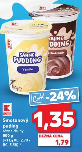 K-Classic Sahne Pudding puding rôzne druhy