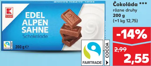 K-Classic Edel Alpen Sahne čokoláda