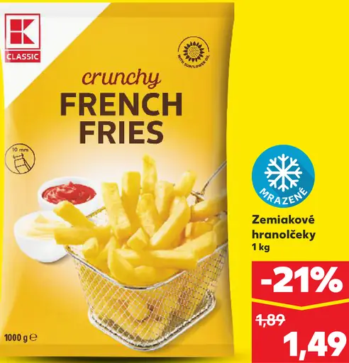 K-Classic zemiakové hranolčeky crunchy French Fries
