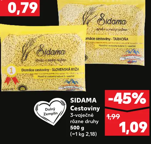 Sidama Cestoviny 3‑vaječné rôzne druhy