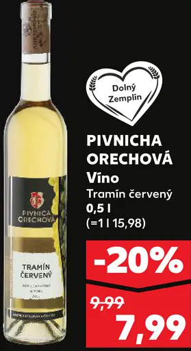 Pivnica Orechová Tramín červený víno