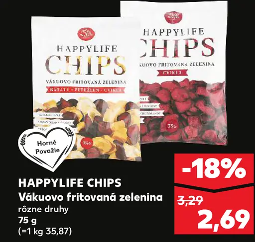 Happylife chips vákuovo fritovaná zelenina