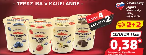 Bánovecký smotanový jogurt rôzne príchute