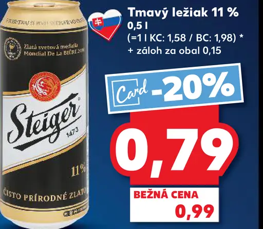 Steiger tmavý ležiak 11 % plechovka