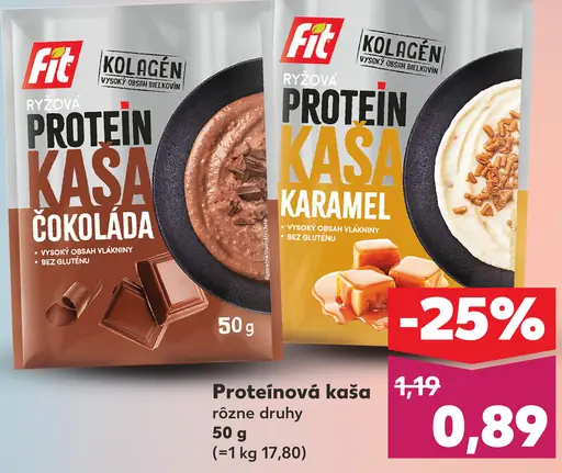 Fit ryžová proteínová kaša karamel