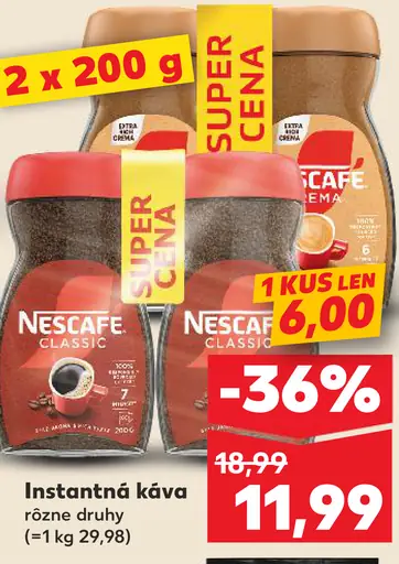 Nescafé Classic instantná káva 2 druhy