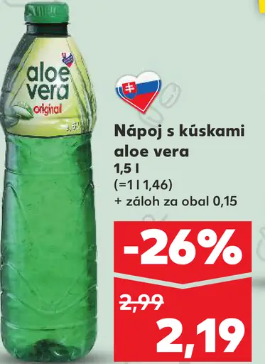 Aloe Vera nápoj s kúskami aloe