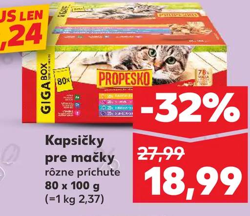 Propesko kapsičky pre mačky rôzne príchute