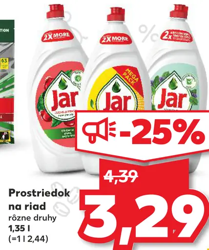 Jar prostriedok na riad rôzne druhy