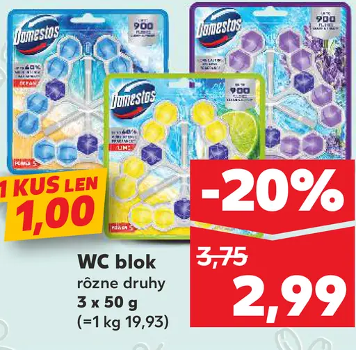 WC blok rôzne druhy