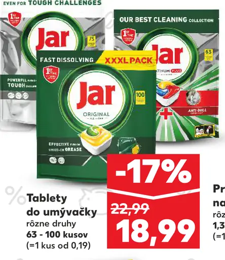 Jar tablety do umývačky rôzne druhy