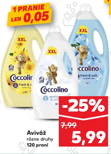 Coccolino aviváž rôzne druhy