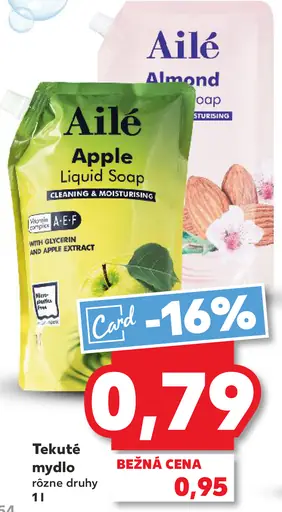 Ailé tekuté mydlo rôzne druhy