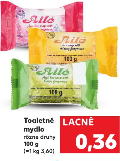 Ailé toaletné mydlo rôzne druhy