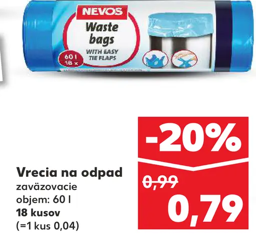 Nevos vrecia na odpad zaväzovacie 60 l
