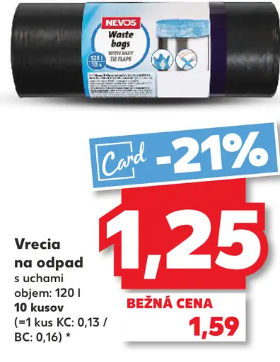 Nevos vrecia na odpad s uchami 120 l