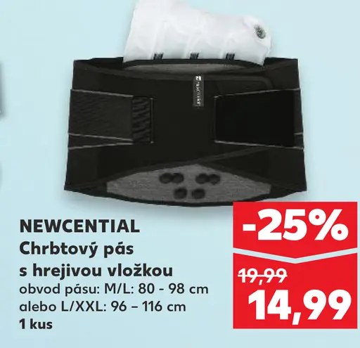 NEWCENTIAL Chrbtový pás s hrejouvou vložkou