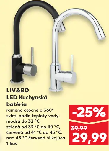LIV&BBO LED Kuchynská batéria