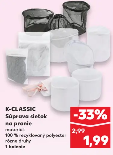 K-Classic súprava sieťok na pranie