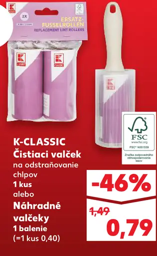 K-Classic Čistiaci valček na odstraňovanie chlpov